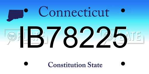 IB78225 Connecticut License Plate