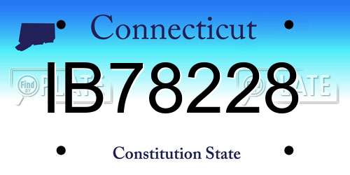 IB78228 Connecticut License Plate