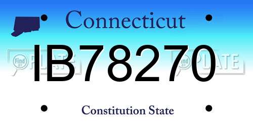 IB78270 Connecticut License Plate