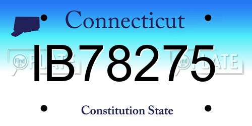 IB78275 Connecticut License Plate