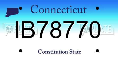 IB78770 Connecticut License Plate