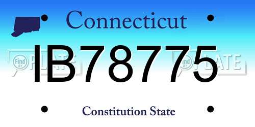 IB78775 Connecticut License Plate