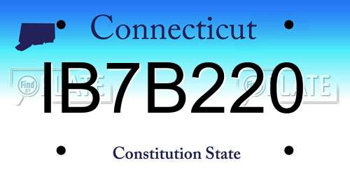 IB7B220 Connecticut License Plate