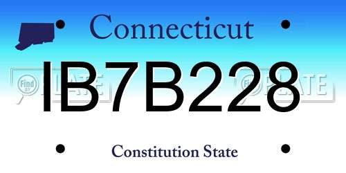 IB7B228 Connecticut License Plate