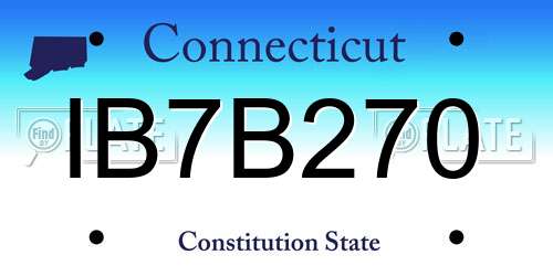 IB7B270 Connecticut License Plate