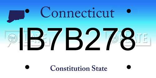 IB7B278 Connecticut License Plate