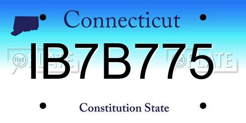 IB7B775 Connecticut License Plate