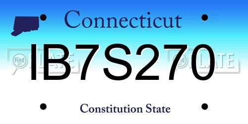 IB7S270 Connecticut License Plate