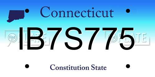 IB7S775 Connecticut License Plate