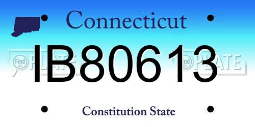 IB80613 Connecticut License Plate
