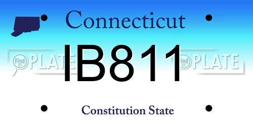 IB811 Connecticut License Plate