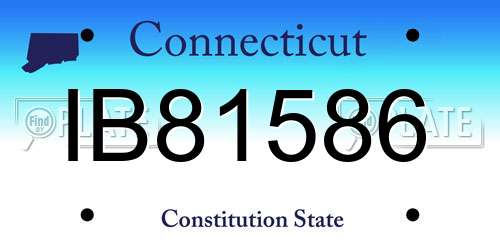 IB81586 Connecticut License Plate