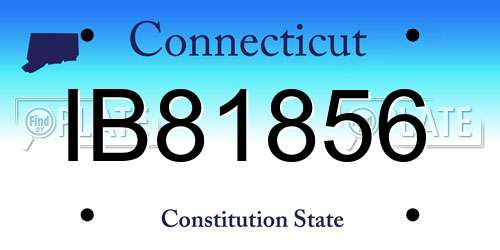 IB81856 Connecticut License Plate