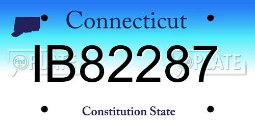 IB82287 Connecticut License Plate