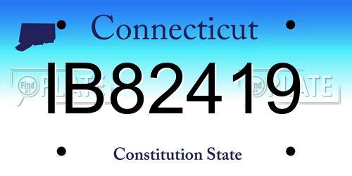 IB82419 Connecticut License Plate