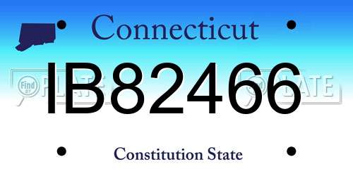 IB82466 Connecticut License Plate