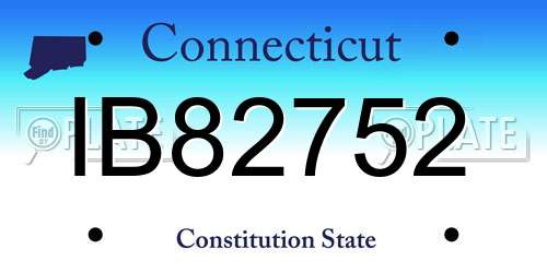 IB82752 Connecticut License Plate