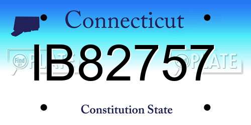 IB82757 Connecticut License Plate