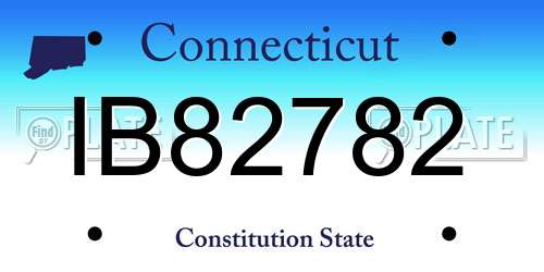 IB82782 Connecticut License Plate
