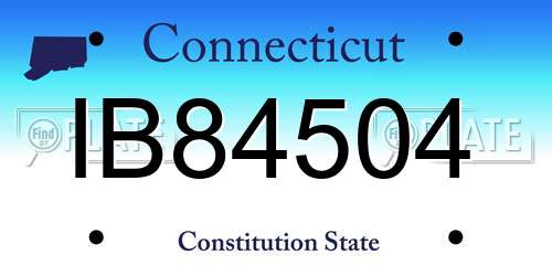 IB84504 Connecticut License Plate