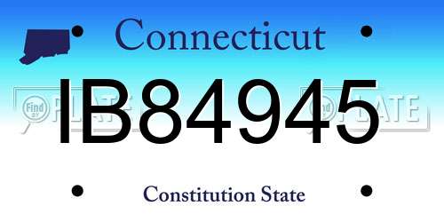 IB84945 Connecticut License Plate