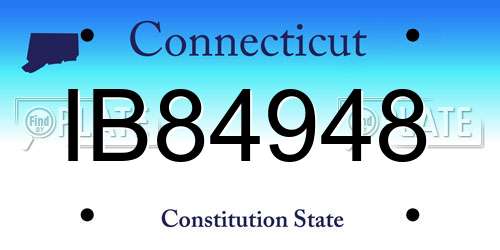 IB84948 Connecticut License Plate