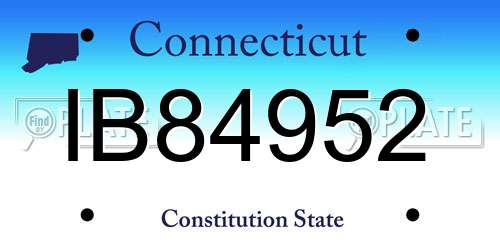 IB84952 Connecticut License Plate