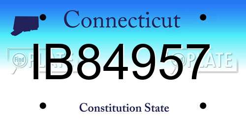 IB84957 Connecticut License Plate