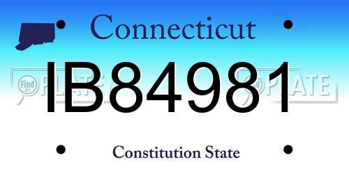 IB84981 Connecticut License Plate