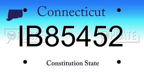 IB85452 Connecticut License Plate