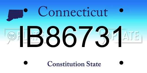 IB86731 Connecticut License Plate