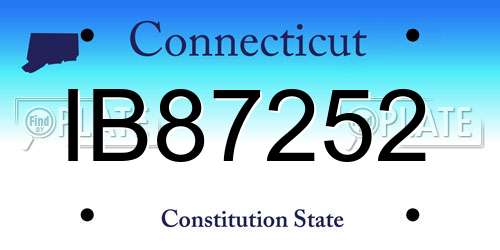 IB87252 Connecticut License Plate
