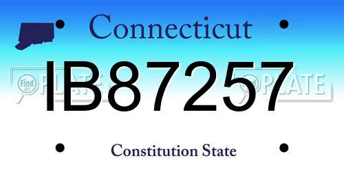 IB87257 Connecticut License Plate
