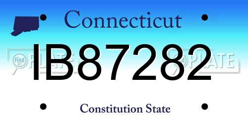 IB87282 Connecticut License Plate