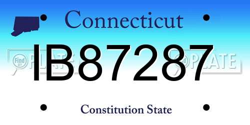 IB87287 Connecticut License Plate