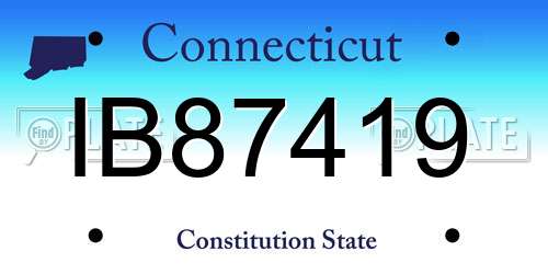 IB87419 Connecticut License Plate
