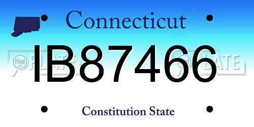 IB87466 Connecticut License Plate