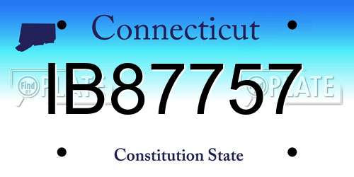 IB87757 Connecticut License Plate