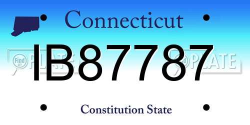 IB87787 Connecticut License Plate