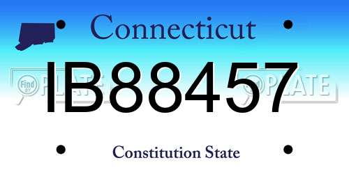 IB88457 Connecticut License Plate