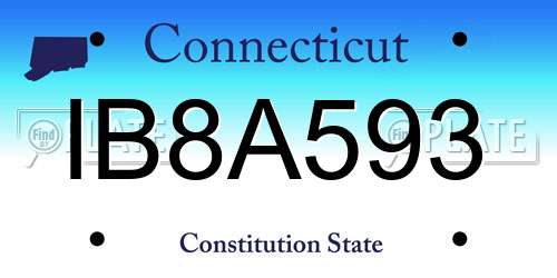 IB8A593 Connecticut License Plate