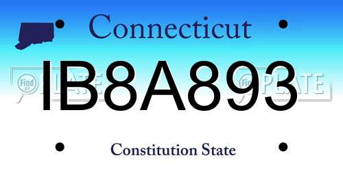 IB8A893 Connecticut License Plate