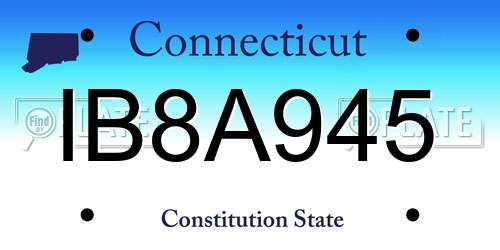 IB8A945 Connecticut License Plate