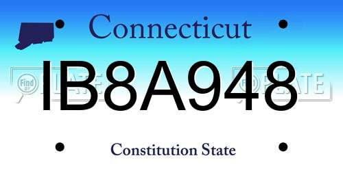 IB8A948 Connecticut License Plate