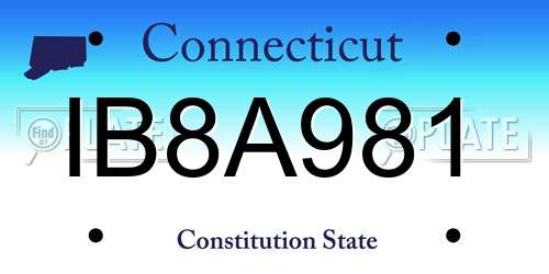 IB8A981 Connecticut License Plate