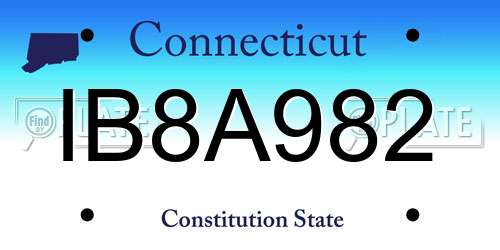 IB8A982 Connecticut License Plate