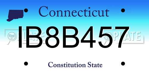 IB8B457 Connecticut License Plate