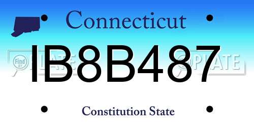 IB8B487 Connecticut License Plate
