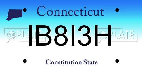 IB8I3H Connecticut License Plate
