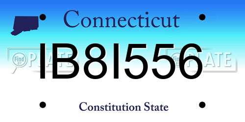 IB8I556 Connecticut License Plate